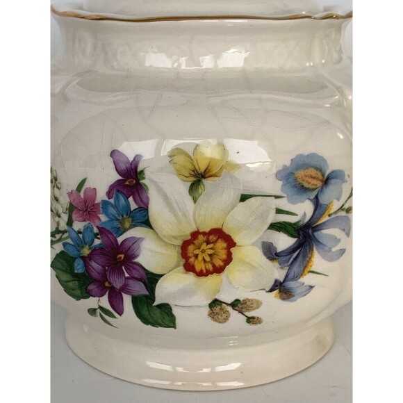 Arthur Wood  England Vintage Round Porcelain Teapot # 5906 Floral Design - Picture 3 of 11